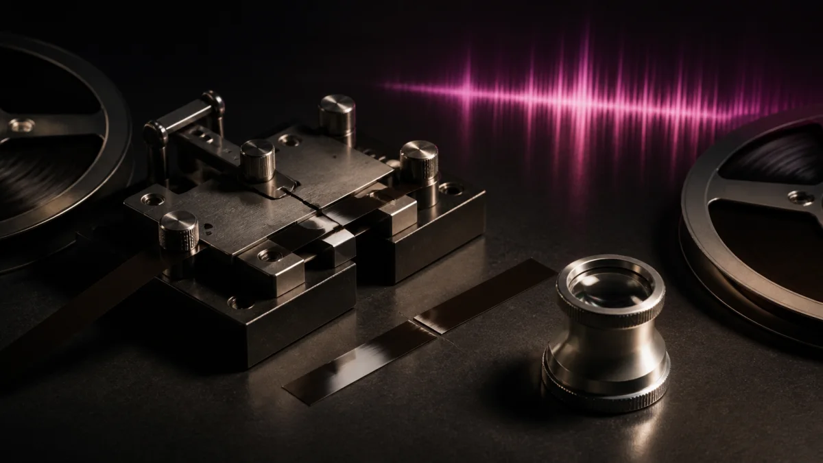 Precision tape splicing equipment used as the cover for the Sound Forge 2026 review